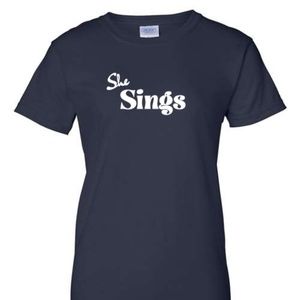 Black She Sings 100% cotton, custom color Vinyl t-shirt, short-sleeved